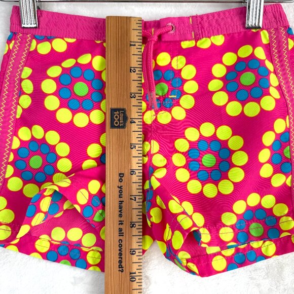 Lands End Geometric Board Shorts Swim Kids Toddler Girls 3T Hot Pink - Picture 6 of 7
